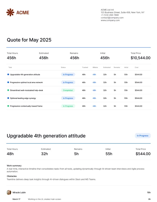 Generate Quotes Detail